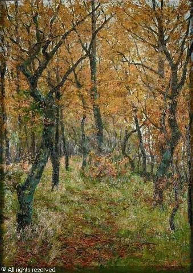 fw_0000_Herbstliches_Waldinneres_Oel_auf_Leinwand_91x65cm