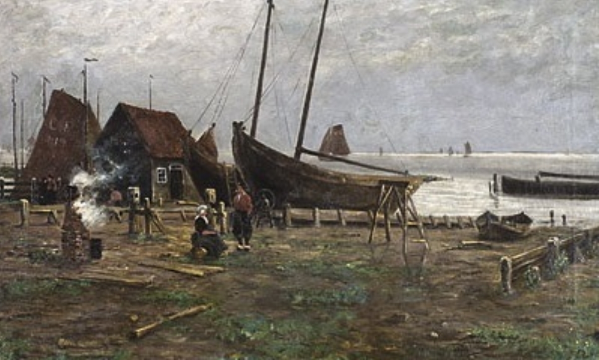 fw_1890_In_der_Bootswerft_Oel_auf_Leinwand_62,5x101cm